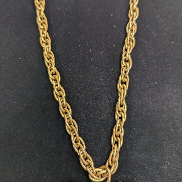 Vintage J.J. Jonette Goldtone Momma Bear with Cub Heavy Necklace - 15" Long - Picture 5 of 9